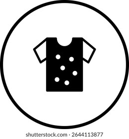 Vector Icon Illustration of T-shirt with Stains in a Circle, Laundry Concept