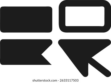 Vector icon illustration of user interface elements for drag and drop actions