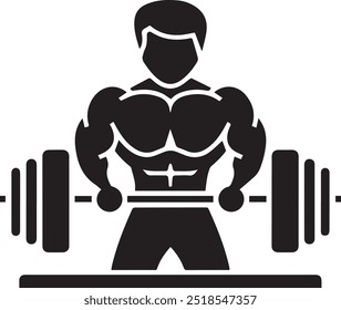 Vector icon illustration of a weight lifter