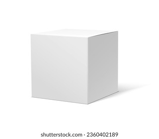 Vector icon illustration. White carton box mockup.