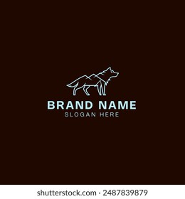 A vector icon illustration of a wolf head logo design template, perfect for branding and graphic design inspiration. wolf logo template, vector icon, wolf head, logo design, inspiration, animal logo