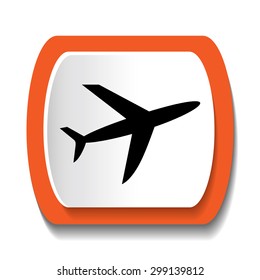 Vector icon with the image of an airplane