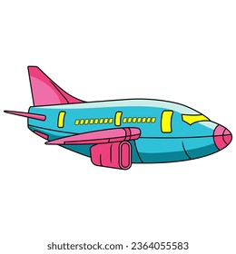 Vector icon image with a combination of cool and simple airplane colors