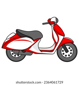 Vector icon image of a cool and simple orange Vespa coloring