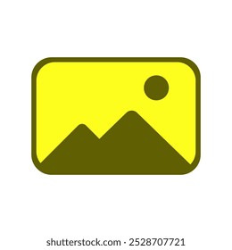 Icono de Vector Galería de Imagen amarillo aislado sobre fondo blanco. icono de Imagen. icono de App de fotos. icono de Galería. Galería de ilustración