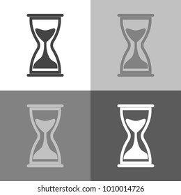 Vector icon image  hourglass.  Vector icon set sandglass on white-grey-black color 