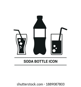 Icono del vector. Imagen de una botella de refresco. Icono básico.