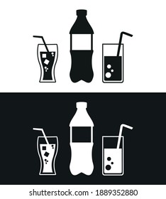Vector icon. Image of a soda bottle. Basic icon.
