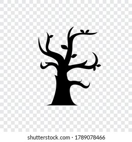 Vector icon. Image of a tree. Solid black icon.