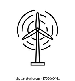 Vector icon. Image of a wind power mill. Line icon.