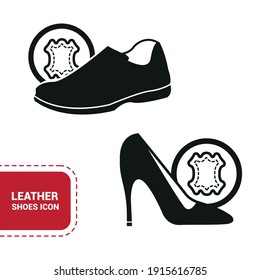 Vector icon. Image of a woman's and a man's leather shoe.