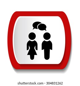 Vector icon with the image of women and men