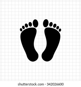 Vector icon of imprints of human bare feet