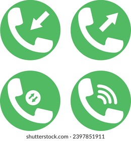icono vector de llamadas entrantes y llamadas telefónicas salientes