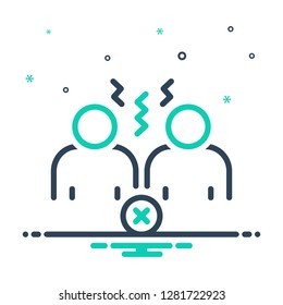 Vector icon for incompatible