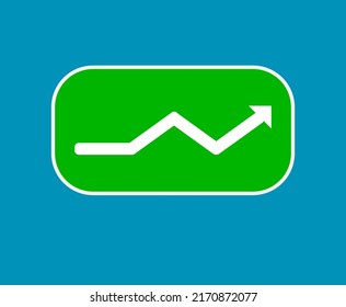 vector icon increasing graph with green and blue background