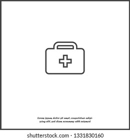 Vector icon indicates the presence of first-aid. Doctor. First Aid Kit on white isolated background. Layers grouped for easy editing illustration. For your design.
