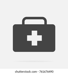 Vector icon indicates the presence of first-aid. Doctor. First Aid Kit.  Vector icon illustration.