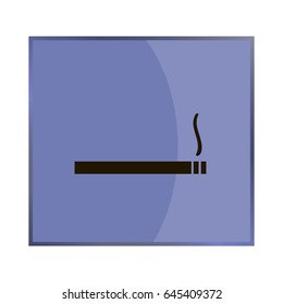 Vector icon indicates a smoking permission. Smoking area