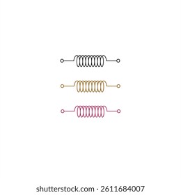 Vector icon of an inductor symbol, used in electronic circuits, technology, and electrical engineering