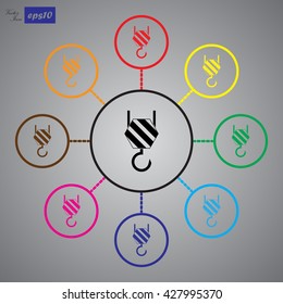 Vector icon of industrial hook