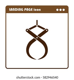 Vector icon of industrial hook, icon for the landing page