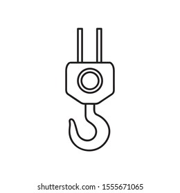 Vector icon of industrial hook. icon or logo in modern line style. High quality black outline pictogram for web site design and mobile apps. Vector illustration on a white background.