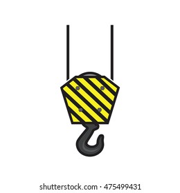 Vector icon of industrial hookPictograph of crane hook