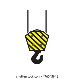 Vector icon of industrial hookPictograph of crane hook