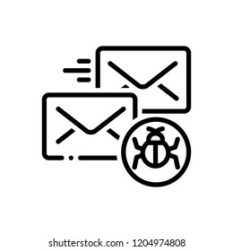 Vector icon for infected mail