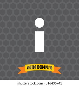 Vector Icon of Info on Dark Gray Background. Eps.10.