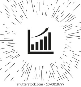 vector icon infographic, chart against the background of the rays