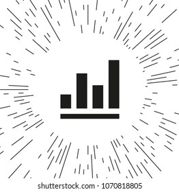 vector icon infographic, chart against the background of the rays