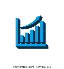 vector icon infographic, chart 
isometric. 3d  sign isolated on white background.