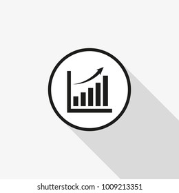 vector icon infographic, chart with a long shadow