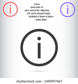 Vector icon. Information for application icon. Information for people icon. information for web.