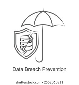 Ícone de vetor para segurança das informações. Inclui criptografia e elementos de proteção para proteger contra violações.