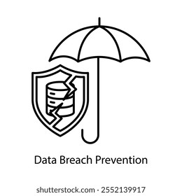 Ícone de vetor para segurança das informações. Inclui criptografia e elementos de proteção para proteger contra violações.