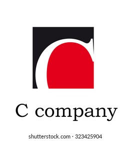 Vector icon Vector initial letter C on red and black