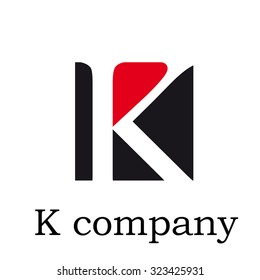 Vector icon Vector initial letter K on red and black