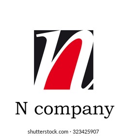 Vector icon Vector initial letter N on red and black