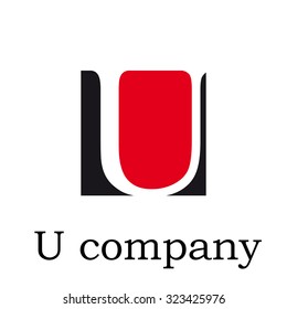 Vector icon Vector initial letter U on red and black