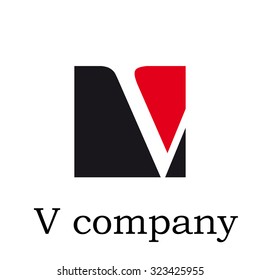 Vector icon Vector initial letter V on red and black