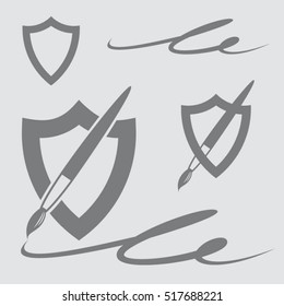 Vector icon of ink brush symbolizing creativity and creative arts