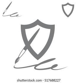 Vector icon of ink brush symbolizing creativity and creative arts