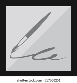 Vector icon of ink brush symbolizing creativity and creative arts