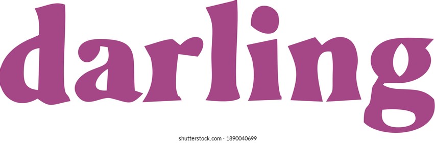 Vector icon of the inscription "darling"