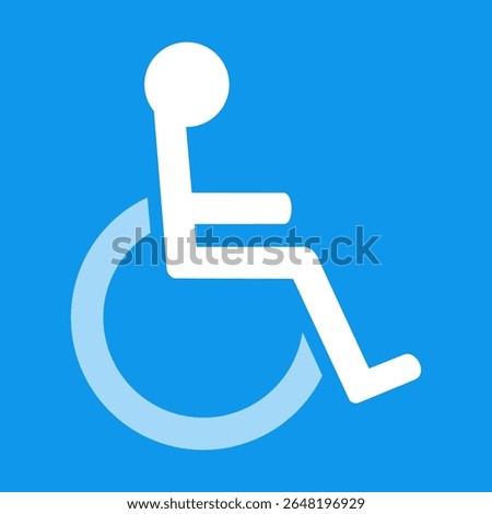 Vector icon of the international accessibility symbol featuring a white wheelchair figure on a blue background