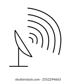 Vector icon of internet dish with signal
Dish distributing internet wifi signal