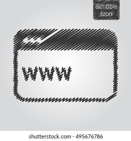 Vector icon of Internet Surfing concept in scribble style. Flat design style. EPS 10